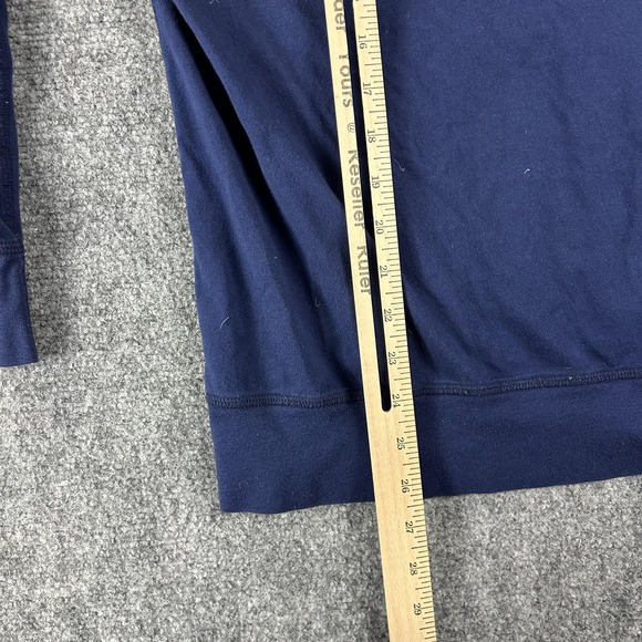 Lacoste Hoodie Mens Medium Navy Blue 100% Cotton Pullover Sweatshirt Logo - Picture 7 of 7